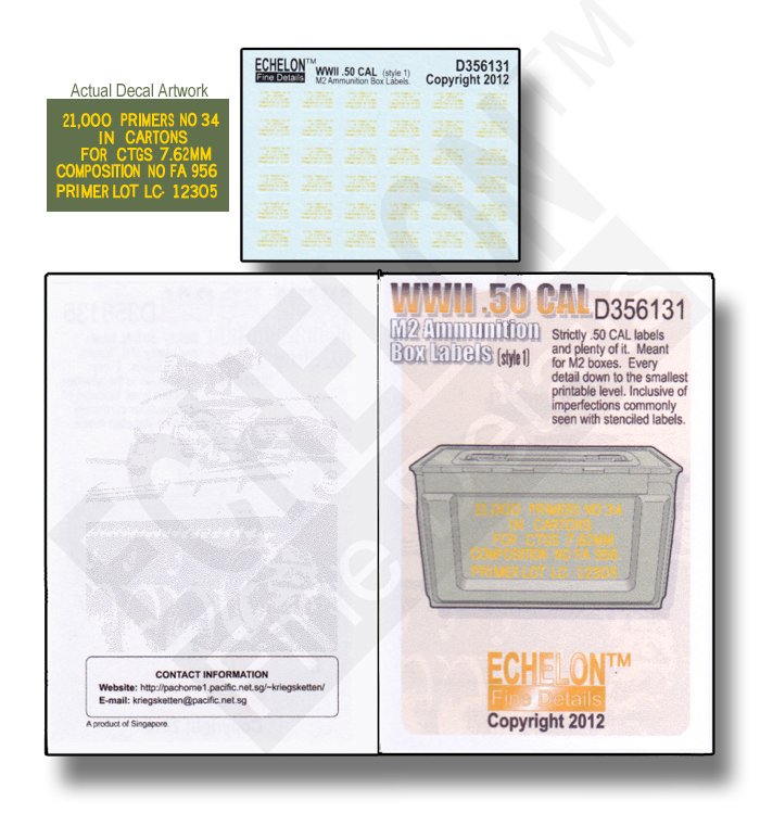 1/35 WWII Cal.50 M2 Ammunition Box Labels (Style.1) - Click Image to Close