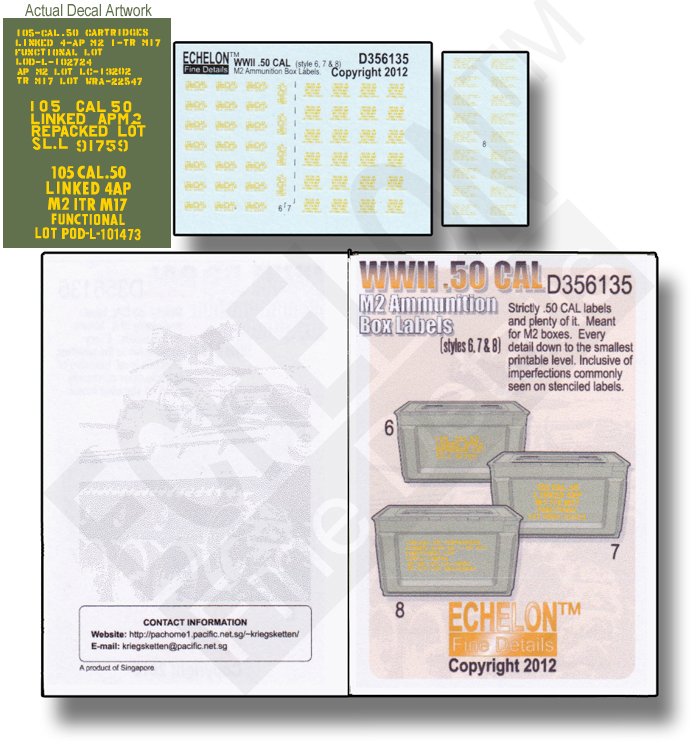 1/35 WWII Cal.50 M2 Ammunition Box Labels (Style.6, 7 & 8) - Click Image to Close