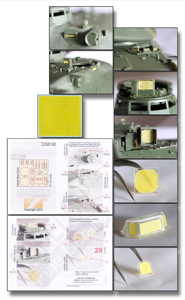 1/35 AMX-30B & AUF1 Vision Block & Panel Masks for Meng Model - Click Image to Close