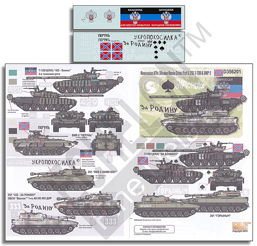 1/35 Novorossian AFVs (Ukraine-Russia Crisis) Pt.5, 2S1 & BMP-2 - Click Image to Close