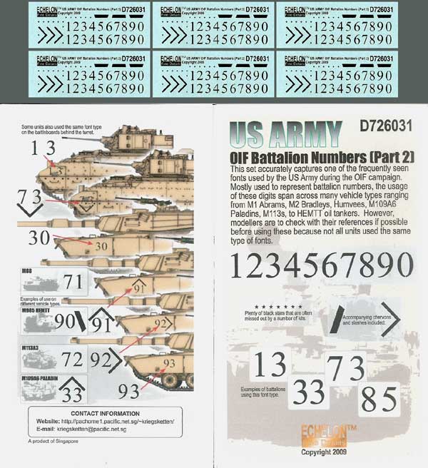 1/72 US Army OIF Battalion Numbers (Part.2) - Click Image to Close