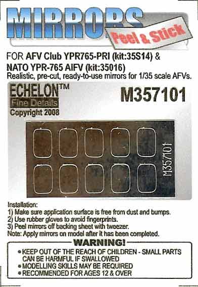 1/35 YPR765-PRI / NATO YPR-765 AIFV Mirrors for AFV Club - Click Image to Close