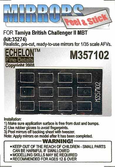 1/35 British Challenger II MBT Mirrors for Tamiya - Click Image to Close