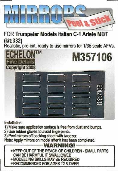 1/35 Italian C-1 Ariete MBT Mirrors for Trumpeter - Click Image to Close