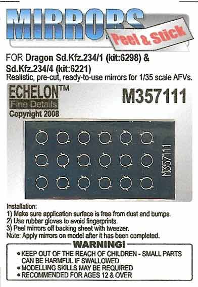 1/35 Sd.Kfz.234 /1 /2 /3 /4 Mirrors for Dragon - Click Image to Close