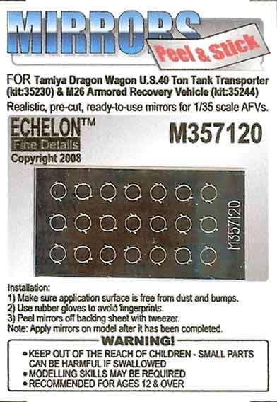 1/35 M26 Dragon Wagon 40 Ton Tank Transporter Mirrors for Tamiya - Click Image to Close