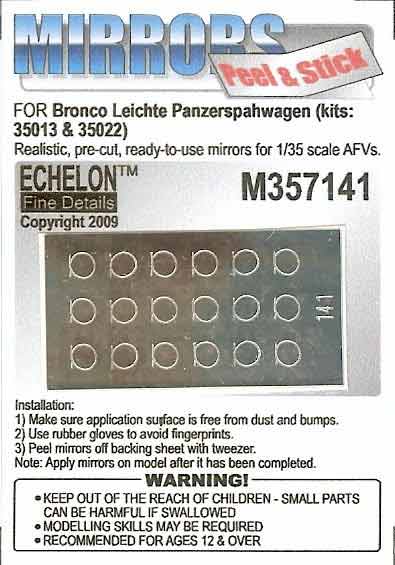 1/35 Sd.Kfz.221 Leichte Panzerspahwagen Mirrors for Bronco - Click Image to Close