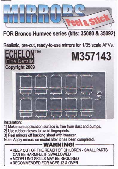 1/35 Humvee Series Mirrors for Bronco - Click Image to Close