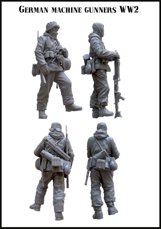 1/48 WWII German Machine Gunners - Click Image to Close