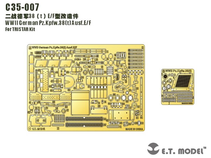 1/35 Pz.Kpfw.38(t) Ausf.E/F Detail Up Set for Tristar/Hobby Boss - Click Image to Close