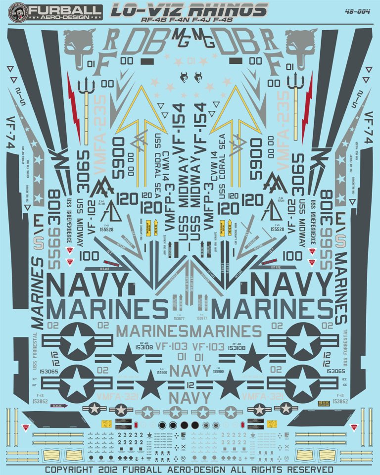 1/48 RF-4B/F-4N/F-4J/F-4S Phantom II "Lo-Viz Rhinos" - Click Image to Close