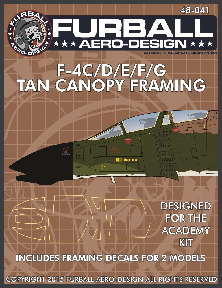 1/48 F-4C/D/E/F/G Tan Canopy Framing for Academy - Click Image to Close