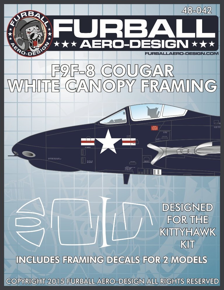 1/48 F9F-8 Cougar Tan Canopy Framing for Kitty Hawk - Click Image to Close