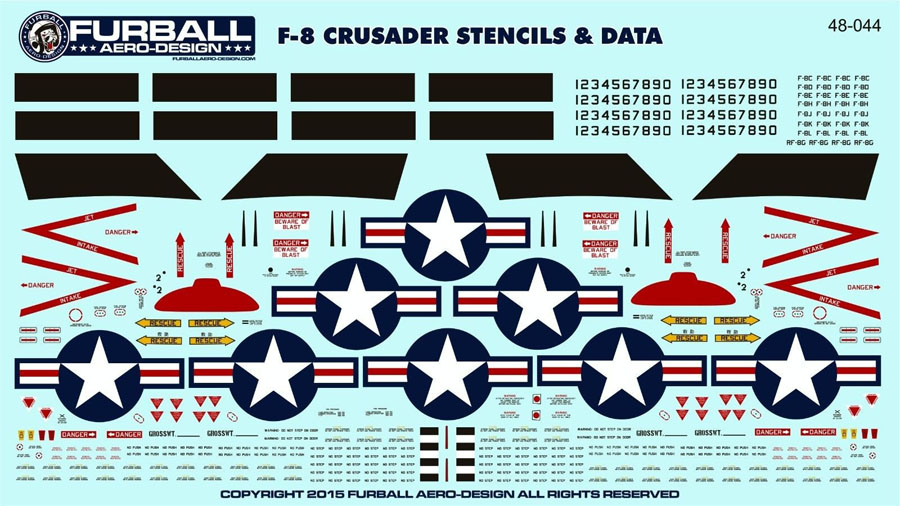 1/48 F-8 Crusader Stencils & Data - Click Image to Close