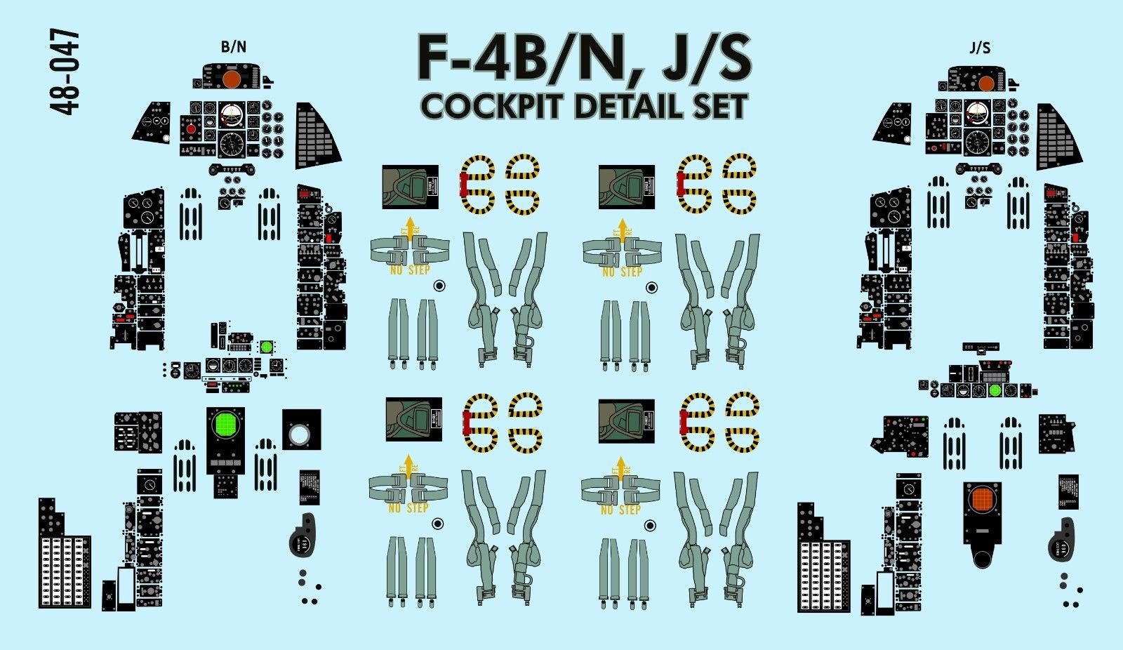 1/48 F-4B/N, J/S Phantom II Cockpit Detail Set for Academy - Click Image to Close