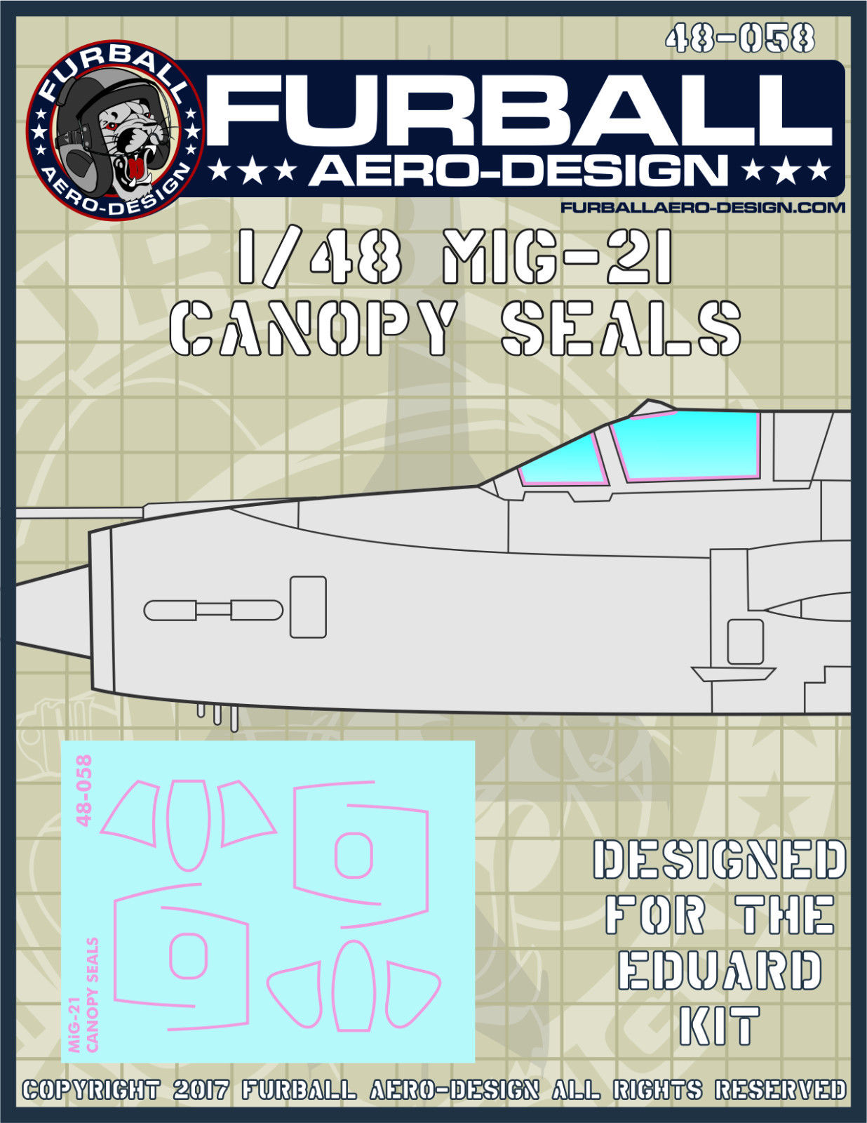 1/48 MiG-21 Canopy Frame Decals for Eduard - Click Image to Close