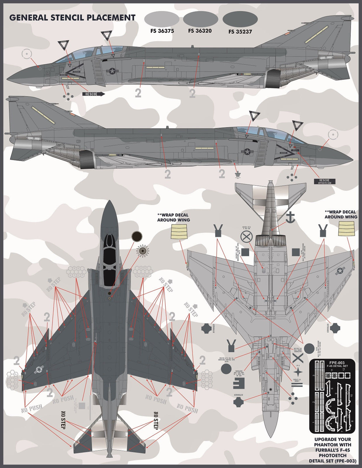 1/48 F-4J/F-4S Phantom II, Lo-Viz Devil Dog Rhinos - Click Image to Close