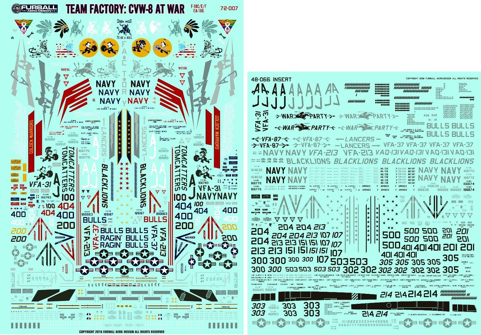 1/72 F/A-18C/E/F, EA-18G Team Factory, CVW-8 at War - Click Image to Close