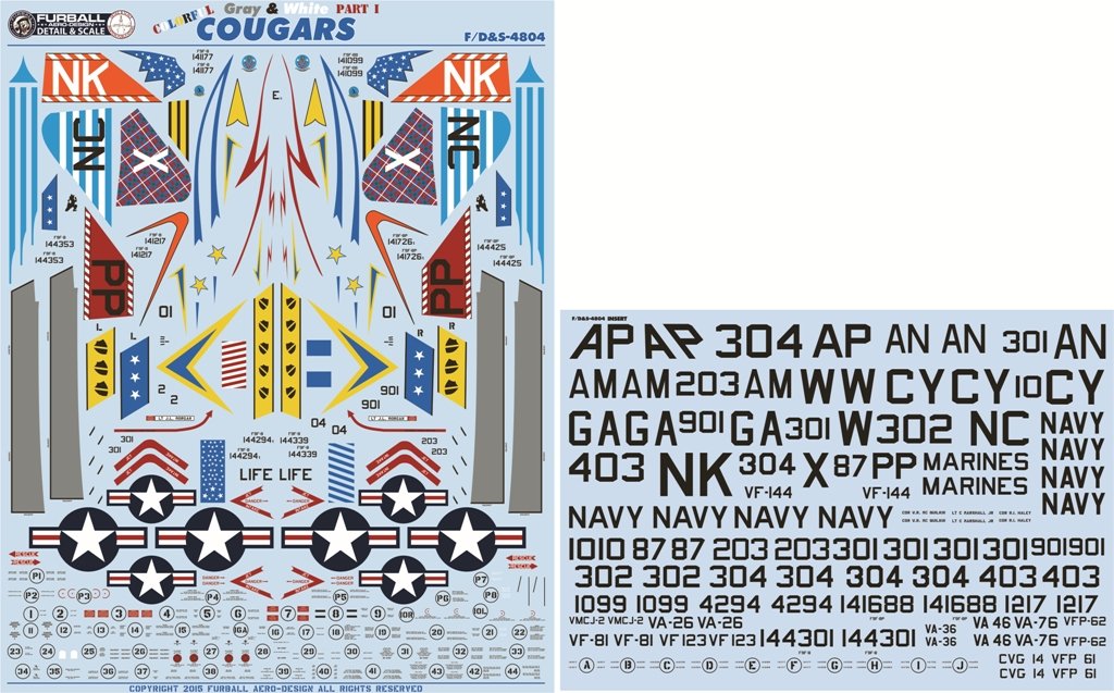 1/48 F9F-8 Cougars, Colorful Gray & White Cougars Part.1 - Click Image to Close