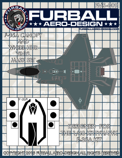 1/48 F-35A Lightning II Vinyl Mask Set for Kitty Hawk - Click Image to Close