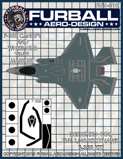 1/48 F-35B Lightning II Vinyl Mask Set for Kitty Hawk - Click Image to Close