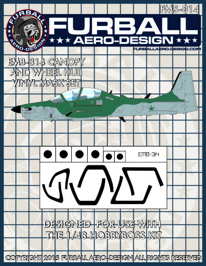 1/48 EMB-314 Super Tucano Vinyl Mask Set for Hobby Boss - Click Image to Close