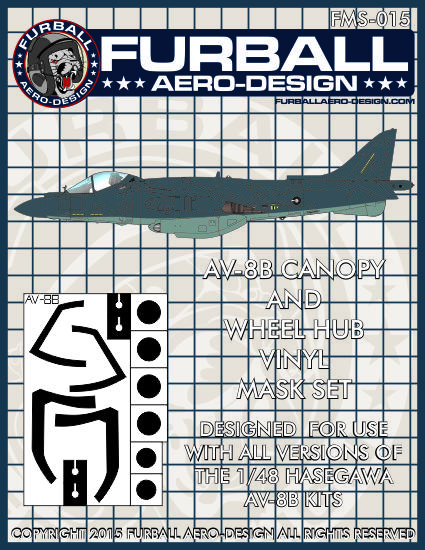 1/48 AV-8B Harrier II Vinyl Mask Set for Hasegawa - Click Image to Close