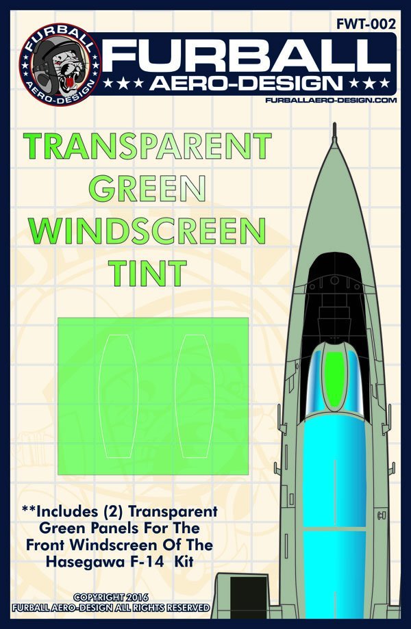 1/48 F-14 Green Windscreen Tint Film for Hasegawa - Click Image to Close