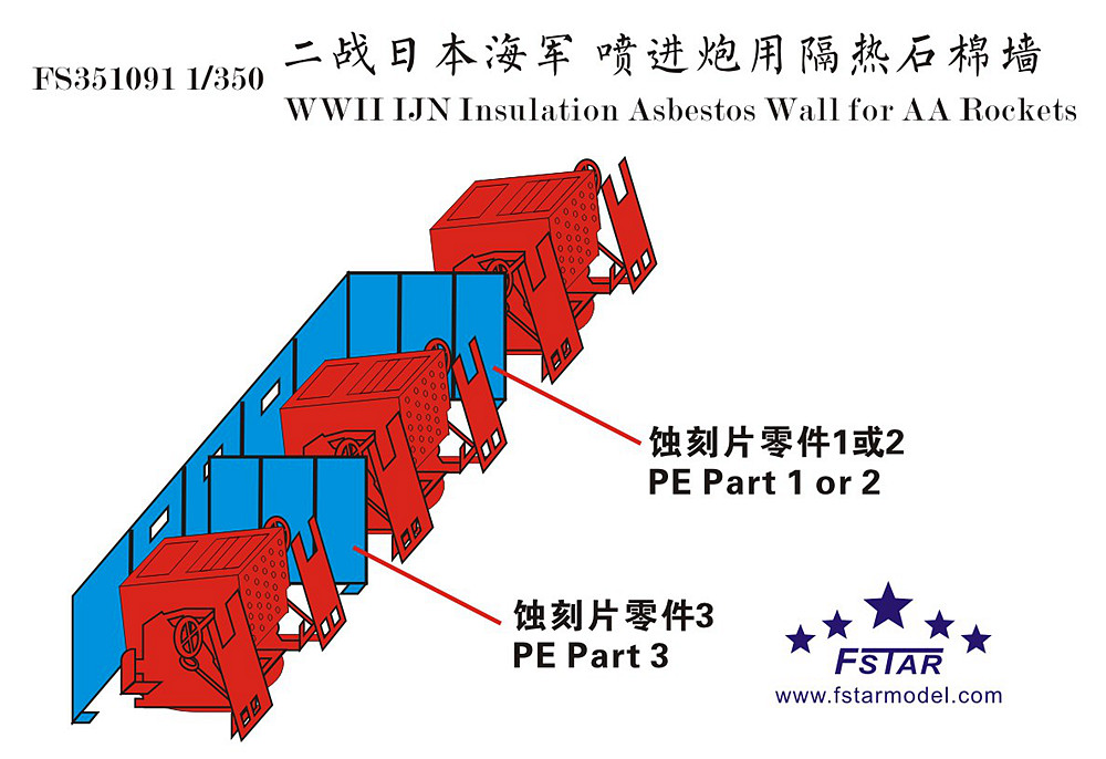 1/350 WWII IJN Insulation Asbestos Wall for AA Rockets - Click Image to Close