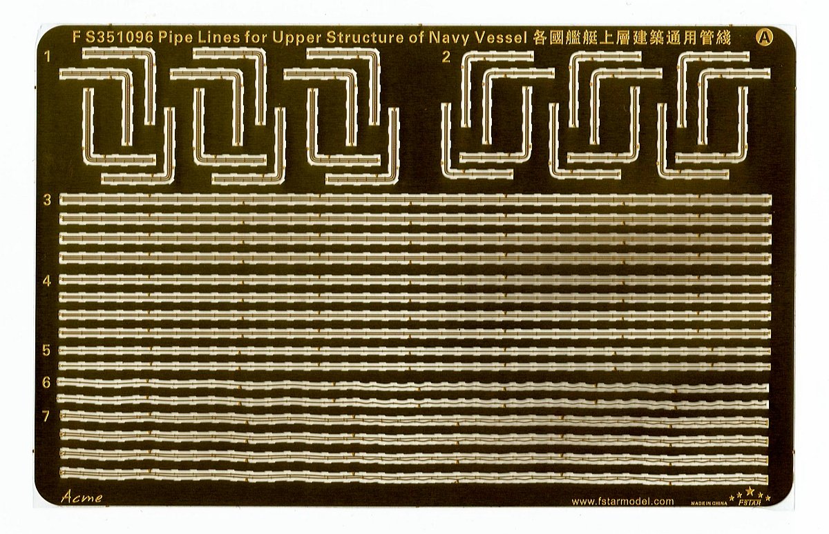 1/350 Pipe Lines for Upper Structure of Navy Vessel - Click Image to Close