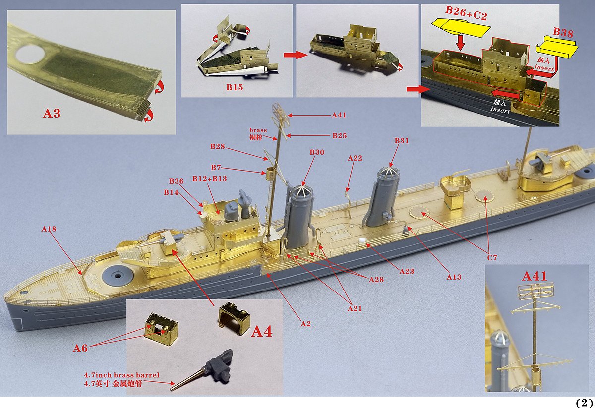 1/700 WWII Royal Navy E Class Destroyer Upgrade Set for Tamiya - Click Image to Close