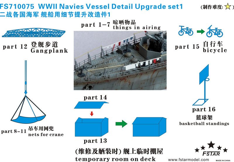 1/700 WWII Navies Vessel Detail Upgrade Set #1 - Click Image to Close