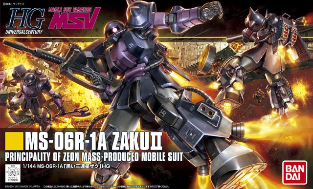 HGUC 1/144 MS-06R-1A Zaku II Black Tri-Star - Click Image to Close