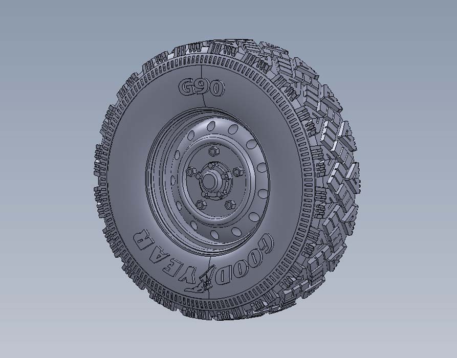 1/35 Wolf W.M.I.K Aggressive Tread Pattern Wheel Set - Click Image to Close