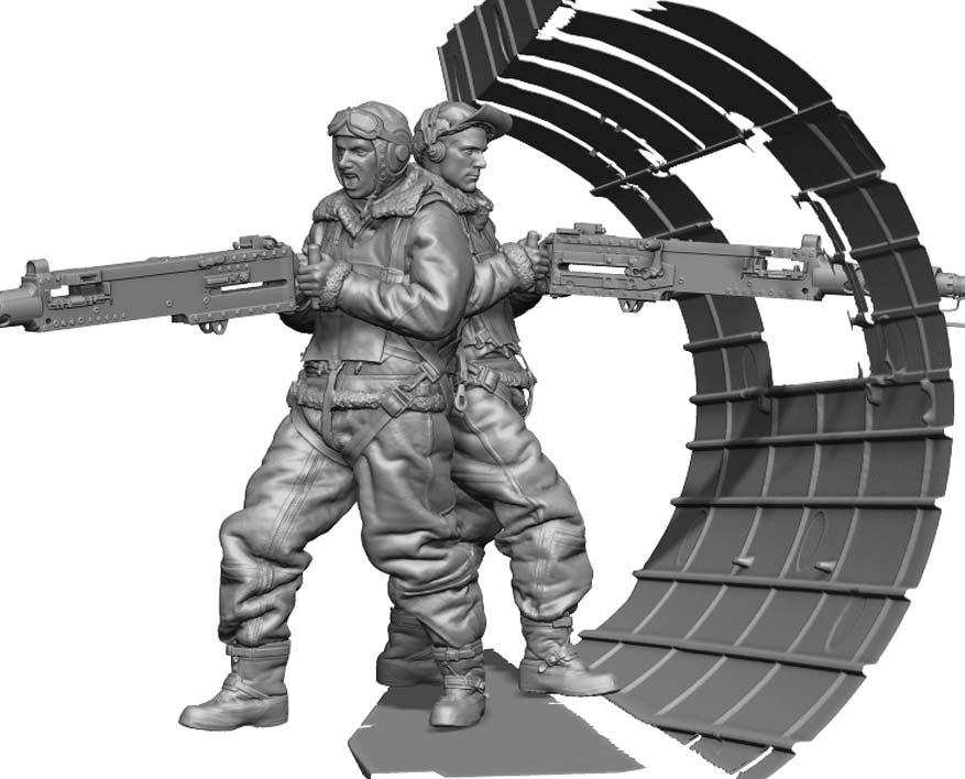 1/32 WWII US Bomber Waist Gunner - Click Image to Close