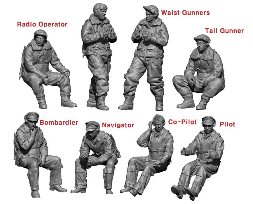 1/32 B-17 Crew Set (8 Figures) - Click Image to Close