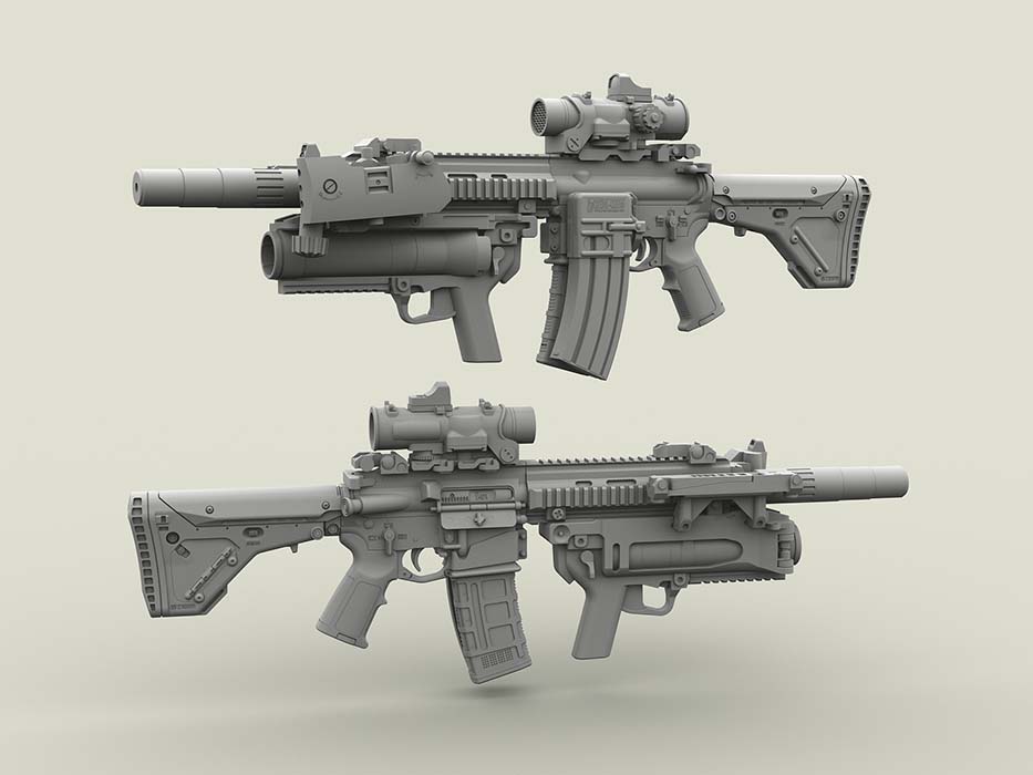 1/35 HK416 w/XM320 Set (3 ea) - Click Image to Close