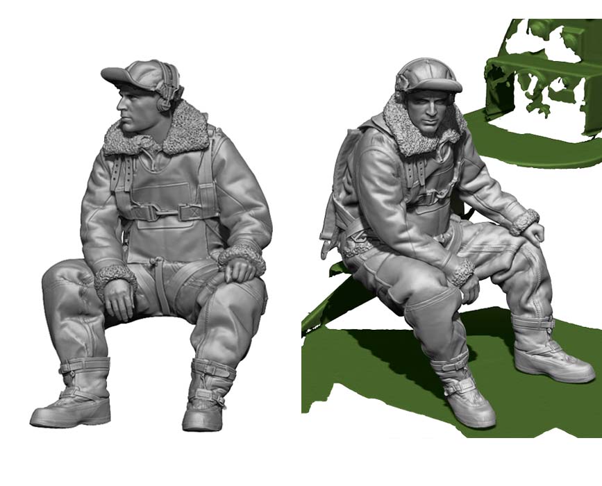 1/48 WWII US Bomber Radio Operator (Flight Engineer) - Click Image to Close