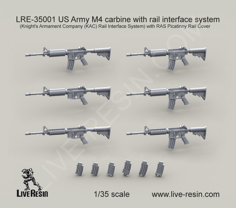 1/35 US Army M4 Carbine with Rail Interface System #1 - Click Image to Close