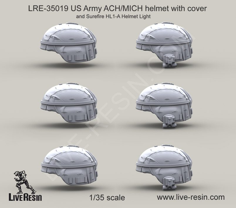 1/35 US Army ACH/MICH Helmet with Cover #1 - Click Image to Close