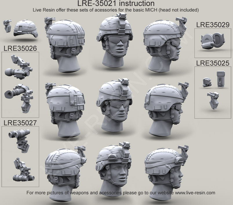 1/35 US Army ACH/MICH Helmet with Cover #3 - Click Image to Close