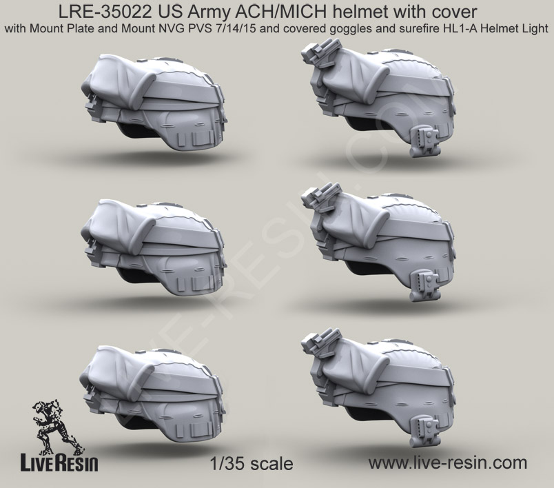 1/35 US Army ACH/MICH Helmet with Cover #4 - Click Image to Close