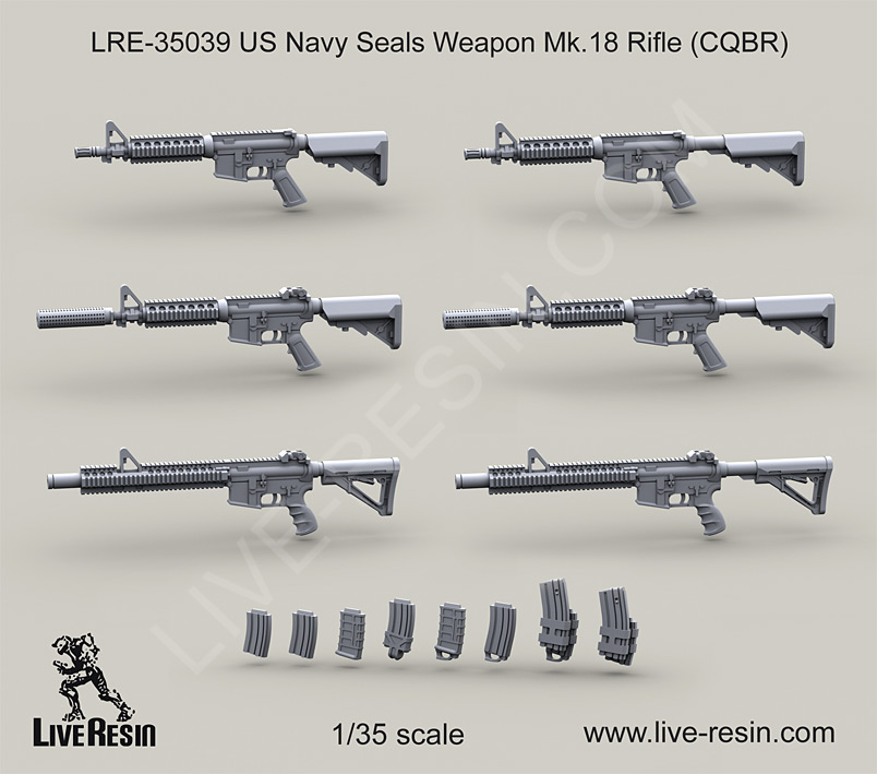 1/35 US Navy Seals Weapon Mk.18 Rifle (CQBR) - Click Image to Close