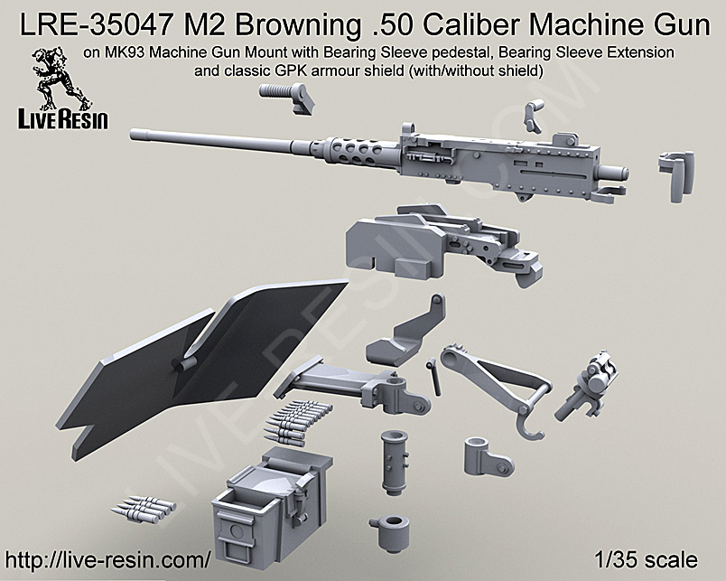 1/35 M2 Browning Cal.50 Machine Gun on MK93 Mount #1 - Click Image to Close