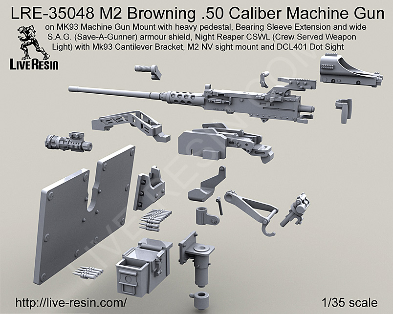 1/35 M2 Browning Cal.50 Machine Gun on MK93 Mount #2 - Click Image to Close