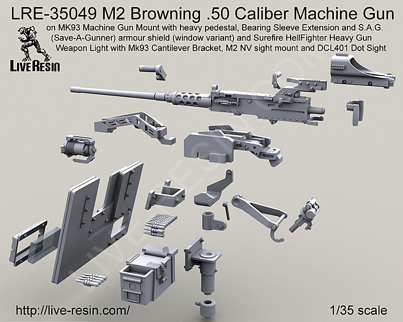 1/35 M2 Browning Cal.50 Machine Gun on MK93 Mount #3 - Click Image to Close