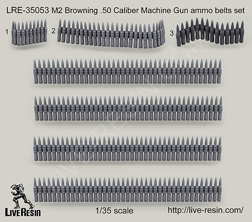 1/35 M2 Browning Cal.50 Machine Gun Ammo Belts Set - Click Image to Close