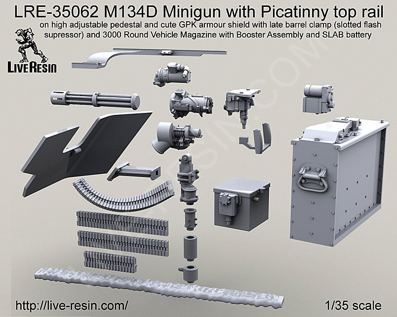 1/35 M134D Minigun with Picatinny Top Rail #1 - Click Image to Close