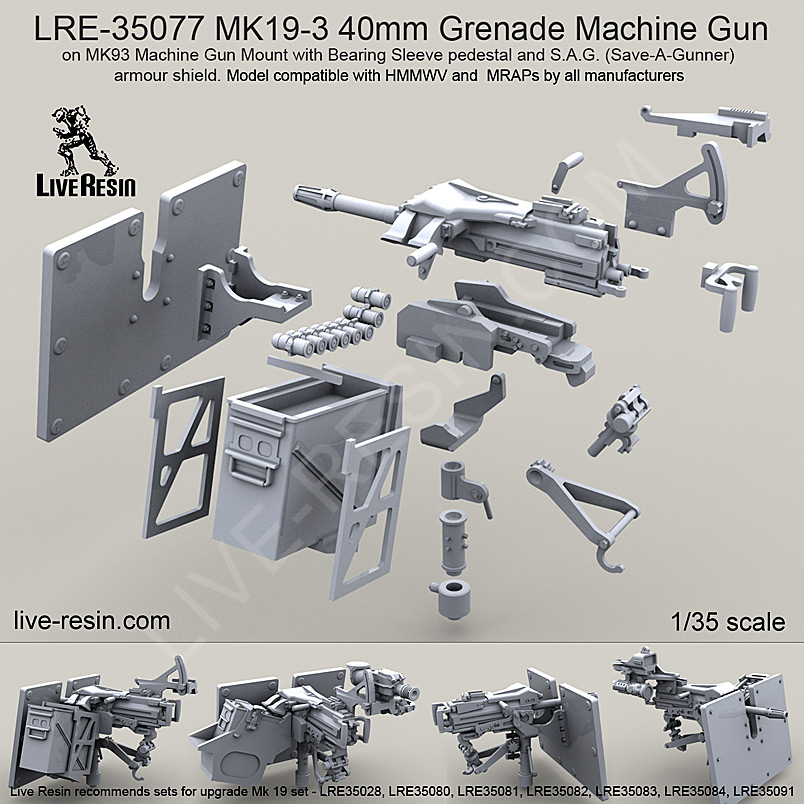 1/35 MK19-3 40mm Grenade Machine Gun with SAG Shield #3 - Click Image to Close