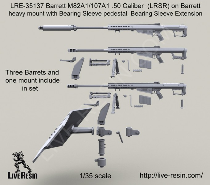 1/35 Barrett M82A1/107A1 Cal.50 (LRSR) on Barrett Heavy Mount - Click Image to Close